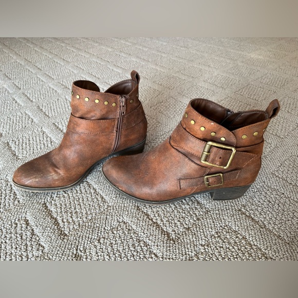 Faux leather ankle boots - brown - Picture 3 of 5